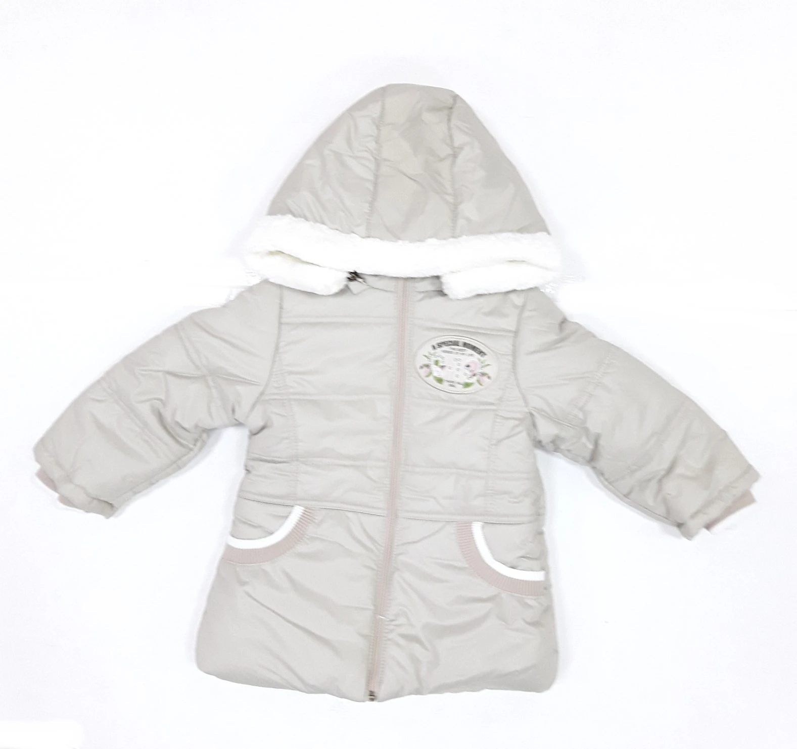 Jakna za devojčicu bež 4424 - topla zimska jakna za decu